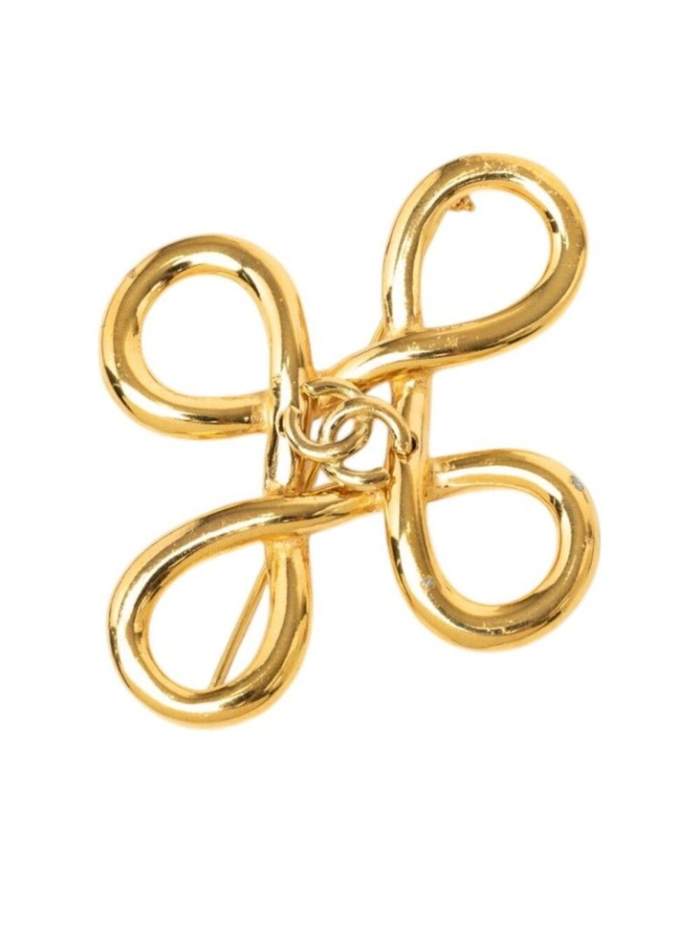 Chanel CC Logo Brooch Gold Plated